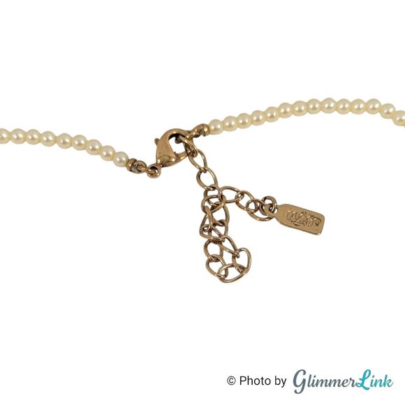 1928 Company Faux Pearl Pink Purple Roses Beaded Necklace - Picture 8 of 9